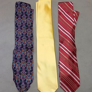 3 Men’s   Neck Long Ties Used GoodCondition Brand SecoursPrivado.Geoffey Beene